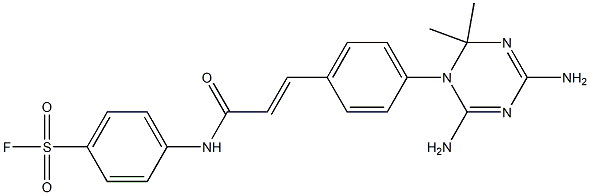 2,4-Diamino-6,6-dimethyl-5,6-dihydro-5-[4-[3-[(4-fluorosulfonylphenyl)amino]-3-oxo-1-propenyl]phenyl]-1,3,5-triazine Struktur