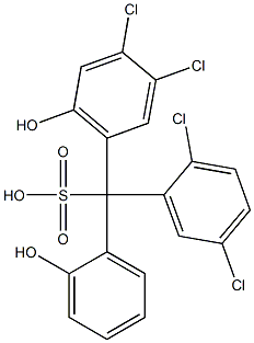 (2,5-Dichlorophenyl)(3,4-dichloro-6-hydroxyphenyl)(2-hydroxyphenyl)methanesulfonic acid Struktur