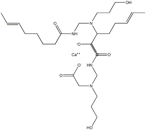 Bis[N-(3-hydroxypropyl)-N-(6-octenoylaminomethyl)glycine]calcium salt Struktur