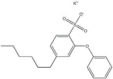 4-Hexyl-2-phenoxybenzenesulfonic acid potassium salt Struktur