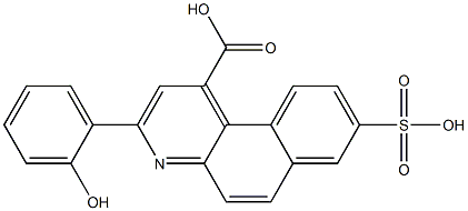 3-(2-Hydroxyphenyl)-8-sulfobenzo[f]quinoline-1-carboxylic acid Struktur