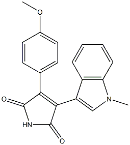 3-(4-Methoxyphenyl)-4-(1-methyl-1H-indole-3-yl)-3-pyrroline-2,5-dione Struktur