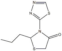 2-Propyl-3-(1,3,4-thiadiazol-2-yl)thiazolidin-4-one Struktur