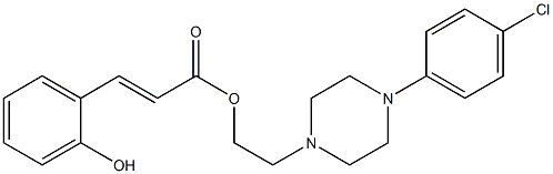 3-(2-Hydroxyphenyl)propenoic acid 2-[4-(p-chlorophenyl)piperazin-1-yl]ethyl ester Struktur