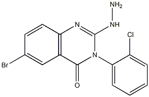 2-Hydrazino-3-(2-chlorophenyl)-6-bromoquinazolin-4(3H)-one Struktur