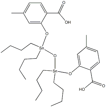 Bis(4-methylsalicylic acid)1,1,3,3-tetrabutyl-1,3-distanna-2-oxapropane-1,3-diyl ester Struktur