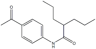 N-(p-Acetylphenyl)-2-propylvaleramide Struktur