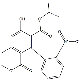 3-Methyl-5-hydroxy-2'-nitro-1,1'-biphenyl-2,6-dicarboxylic acid 2-methyl 6-isopropyl ester Struktur