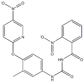 1-(2-Nitrobenzoyl)-3-[4-[(5-nitro-2-pyridinyl)oxy]-3-methylphenyl]urea Struktur