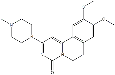 6,7-Dihydro-2-(4-methyl-1-piperazinyl)-9,10-dimethoxy-4H-pyrimido[6,1-a]isoquinolin-4-one Struktur