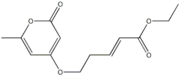 (E)-5-[(6-Methyl-2-oxo-2H-pyran-4-yl)oxy]-2-pentenoic acid ethyl ester Struktur