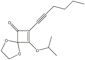 8-Isopropyloxy-7-(1-hexynyl)-1,4-dioxaspiro[4.3]oct-7-en-6-one Struktur