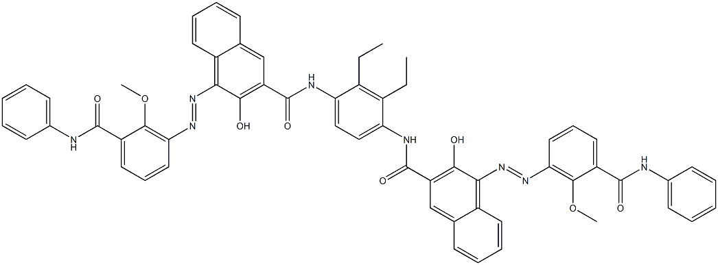 N,N'-(2,3-Diethyl-1,4-phenylene)bis[4-[[6-methoxy-5-(phenylcarbamoyl)phenyl]azo]-3-hydroxy-2-naphthalenecarboxamide] Struktur