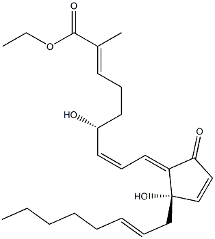 (4S,5E)-4-Hydroxy-4-[(2Z)-2-octenyl]-5-[(4R,2Z,7E)-8-ethoxycarbonyl-4-hydroxy-2,7-nonadienylidene]-2-cyclopenten-1-one Struktur