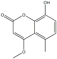 8-Hydroxy-4-methoxy-5-methyl-2H-1-benzopyran-2-one Struktur