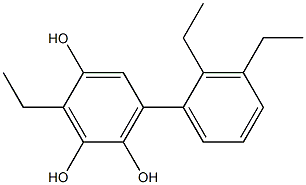 3-Ethyl-6-(2,3-diethylphenyl)benzene-1,2,4-triol Struktur