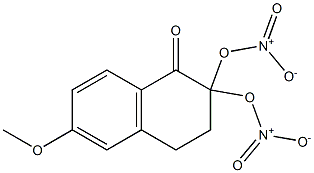 2,2-Bis(nitrooxy)-6-methoxytetralin-1-one Struktur