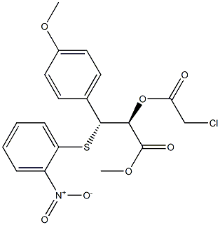 (2S,3R)-2-(Chloroacetoxy)-3-(4-methoxyphenyl)-3-[(2-nitrophenyl)thio]propionic acid methyl ester Struktur