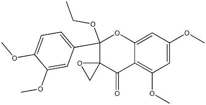 2-Ethoxy-2,3-dihydro-5,7-dimethoxy-2-(3,4-dimethoxyphenyl)spiro[4H-1-benzopyran-3,2'-oxiran]-4-one Struktur