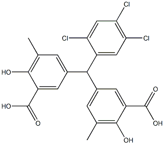 5,5'-(2,4,5-Trichlorobenzylidene)bis(3-methylsalicylic acid) Struktur