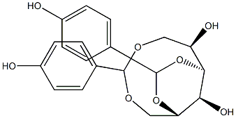 1-O,6-O:3-O,5-O-Bis(4-hydroxybenzylidene)-L-glucitol Struktur