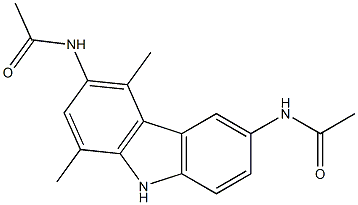 3,6-Bis(acetylamino)-1,4-dimethyl-9H-carbazole Struktur