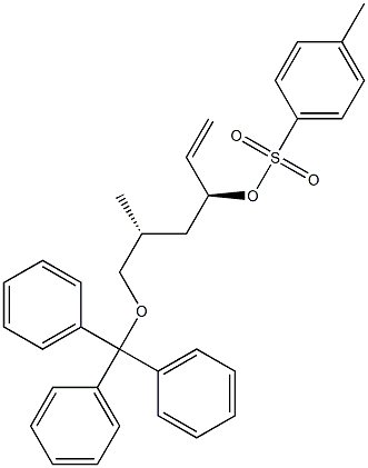 4-Methylbenzenesulfonic acid (1S,3R)-1-ethenyl-3-methyl-4-triphenylmethoxybutyl ester Struktur