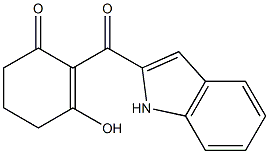 3-Hydroxy-2-[(1H-indol-2-yl)carbonyl]-2-cyclohexen-1-one Struktur