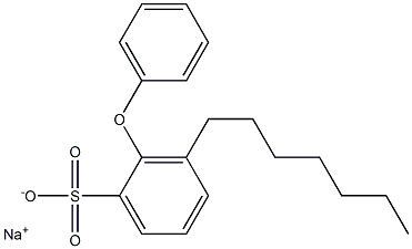 3-Heptyl-2-phenoxybenzenesulfonic acid sodium salt Struktur