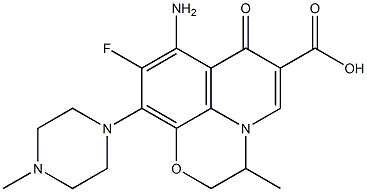 8-Amino-3-methyl-9-fluoro-7-oxo-10-(4-methylpiperazin-1-yl)-2,3-dihydro-7H-pyrido[1,2,3-de]-1,4-benzoxazine-6-carboxylic acid Struktur