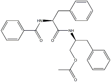 (2S)-N-[(1S)-1-Benzyl-2-acetoxyethyl]-2-benzoylamino-3-phenylpropanamide Struktur