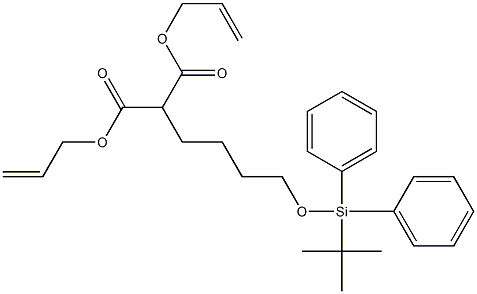 2-[4-[[Diphenyl(tert-butyl)silyl]oxy]butyl]malonic acid bis(2-propenyl) ester Struktur