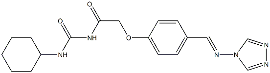 1-Cyclohexyl-3-[[p-[[(4H-1,2,4-triazol-4-yl)imino]methyl]phenoxy]acetyl]urea Struktur