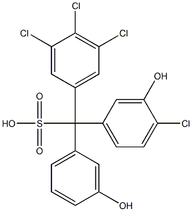 (4-Chloro-3-hydroxyphenyl)(3,4,5-trichlorophenyl)(3-hydroxyphenyl)methanesulfonic acid Struktur