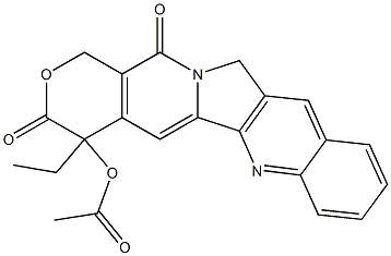 4-Acetyloxy-4-ethyl-1H-pyrano[3',4':6,7]indolizino[1,2-b]quinoline-3,14(4H,12H)-dione Struktur