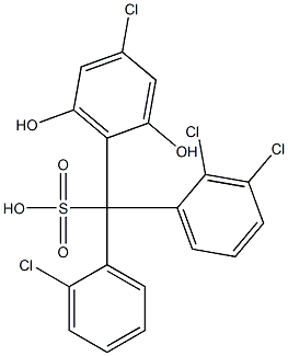 (2-Chlorophenyl)(2,3-dichlorophenyl)(4-chloro-2,6-dihydroxyphenyl)methanesulfonic acid Struktur