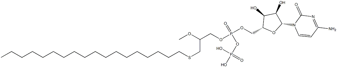 Cytidine 5'-diphosphoric acid P1-(3-octadecylthio-2-methoxypropyl) ester Struktur