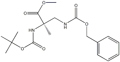 (R)-3-[[(Benzyloxy)carbonyl]amino]-2-[[(tert-butyloxy)carbonyl]amino]-2-methylpropanoic acid methyl ester Struktur