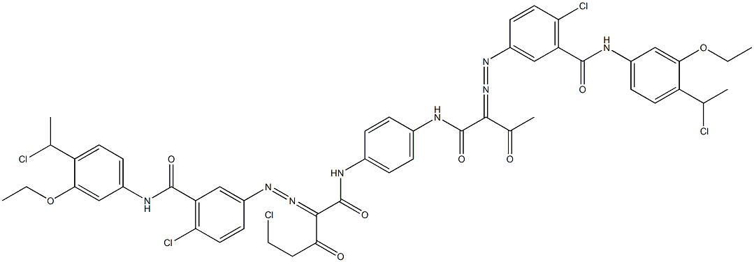 3,3'-[2-(Chloromethyl)-1,4-phenylenebis[iminocarbonyl(acetylmethylene)azo]]bis[N-[4-(1-chloroethyl)-3-ethoxyphenyl]-6-chlorobenzamide] Struktur