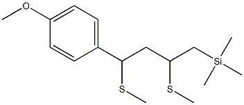 1-(4-Methoxyphenyl)-1,3-bis(methylthio)-4-(trimethylsilyl)butane Struktur