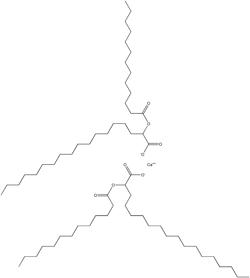 Bis(2-tridecanoyloxyoctadecanoic acid)calcium salt Struktur