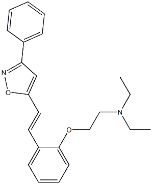 3-Phenyl-5-[2-[2-(2-diethylaminoethoxy)phenyl]ethenyl]isoxazole Struktur