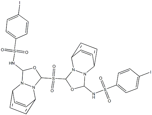 N,N'-[Sulfonylbis[4,1-phenylene(1,3,4-oxadiazole-5,2-diyl)]]bis(4-iodobenzenesulfonamide) Struktur