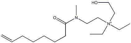 2-[N-Methyl-N-(7-octenoyl)amino]-N,N-diethyl-N-(2-hydroxyethyl)ethanaminium Struktur