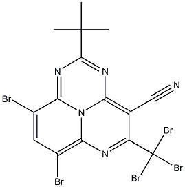 7,9-Dibromo-5-(tribromomethyl)-2-tert-butyl-1,3,6,9b-tetraazaphenalene-4-carbonitrile Struktur