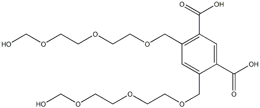 4,6-Bis(9-hydroxy-2,5,8-trioxanonan-1-yl)isophthalic acid Struktur