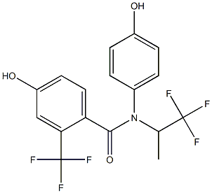 2-(Trifluoromethyl)-4-hydroxy-N-(4-hydroxyphenyl)-N-(2,2,2-trifluoro-1-methylethyl)benzamide Struktur