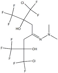 2,6-Bis(trifluoromethyl)-1,7-dichloro-2,6-dihydroxy-1,1,7,7-tetrafluoro-4-heptanone dimethyl hydrazone Structure