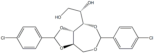 1-O,4-O:2-O,3-O-Bis(4-chlorobenzylidene)-L-glucitol Struktur