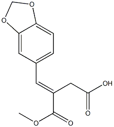 (3E)-3-Methoxycarbonyl-4-(1,3-benzodioxol-5-yl)-3-butenoic acid Struktur